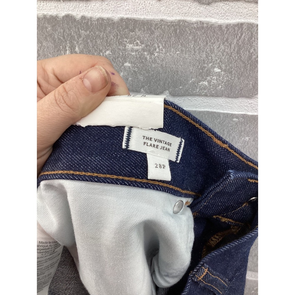 Madewell The Vintage Flare Jean High Rise Dark Wash Denim NW586 Size 28P - Picture 8 of 8